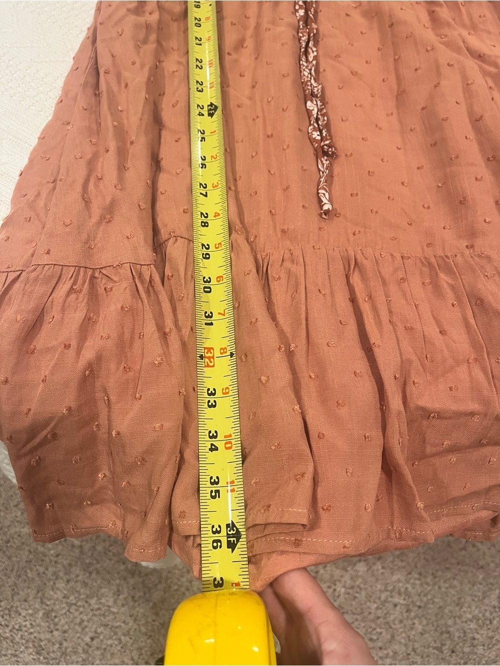 Hem & Thread Swiss Dot Floral Trim Mini Dress-Medium - Picture 8 of 9